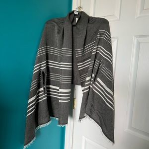 J.Crew Gray and White Striped Shawl